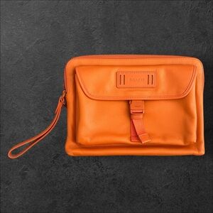 Coach Orange Leather Wristlet / Clutch – Authentic | Like New | COA Included